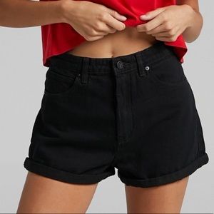 Abrand High Relaxed Jean Shorts- Black
